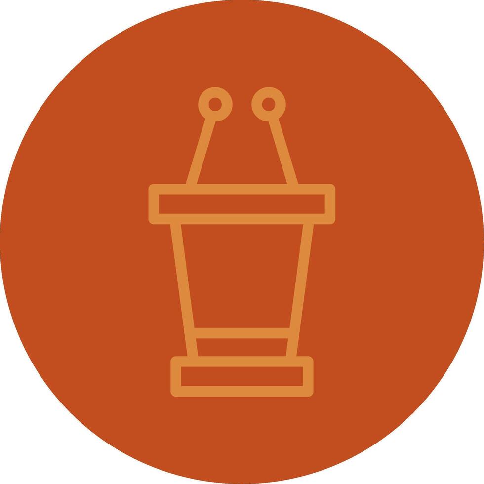 Speaker Podium Line Multi color Icon vector