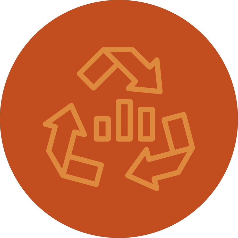 Recycling Arrows Line Multi color Icon vector