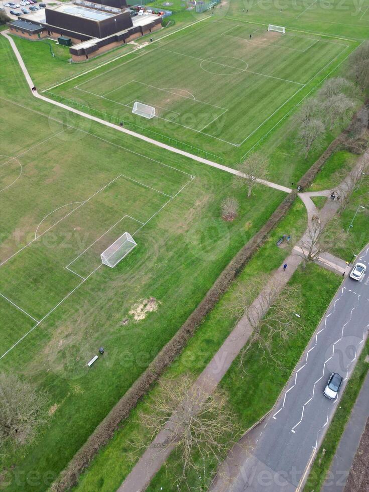 High Angle View of Central Hatfield City of England, Great Britain. March 9th, 2024 photo