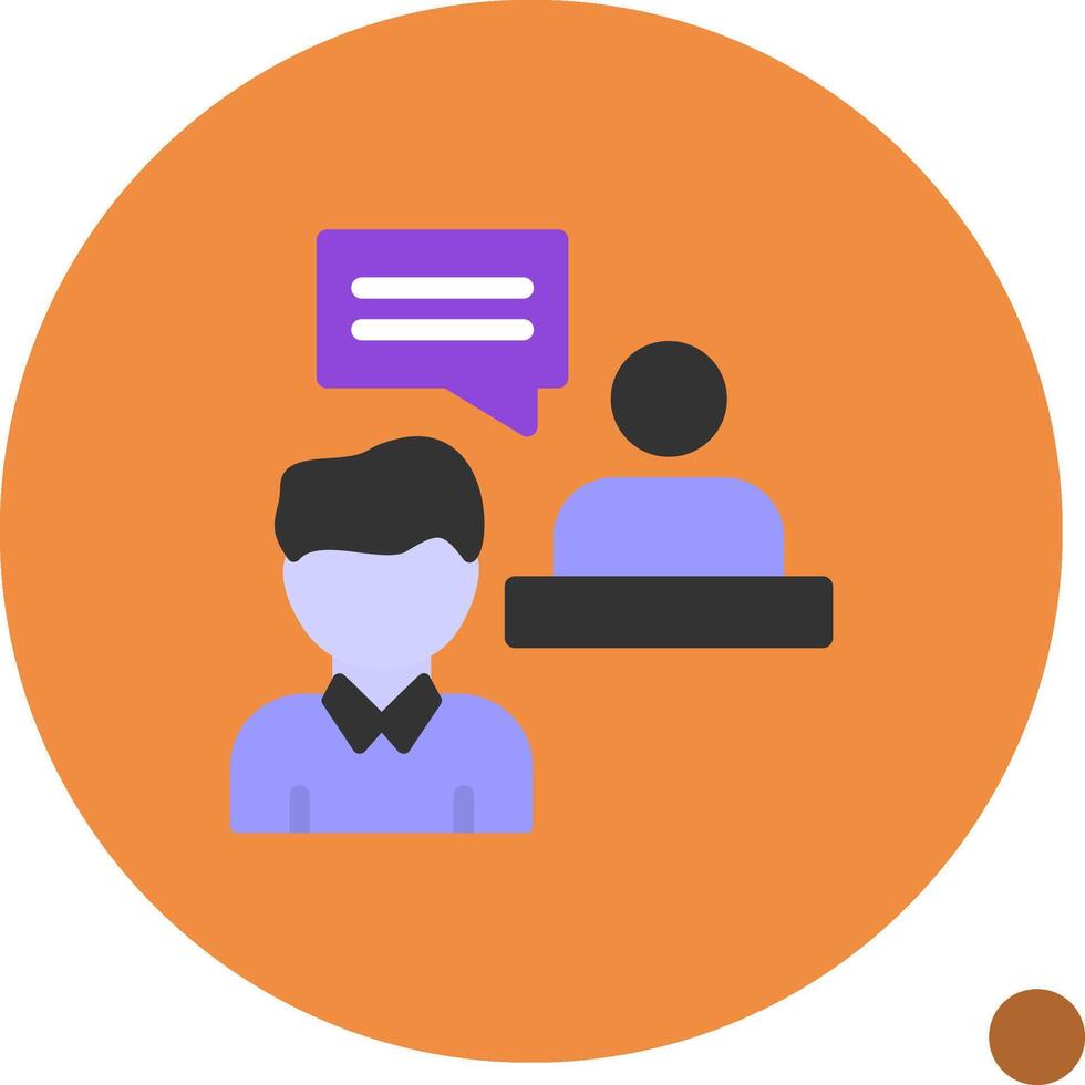 In-Person Interview Flat Shadow Icon vector