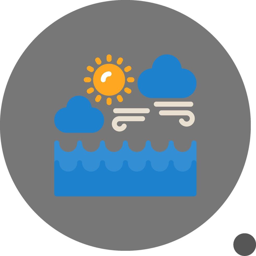 Ocean Flat Shadow Icon vector