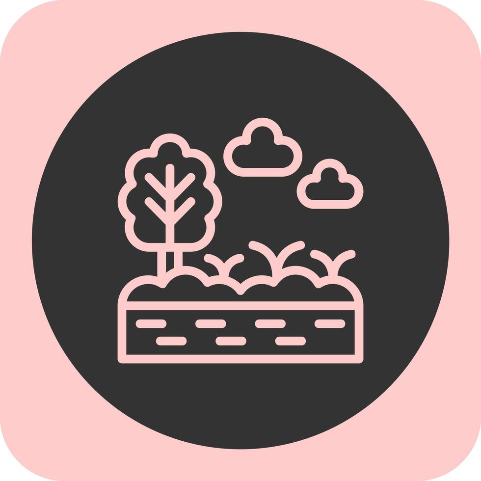Swamp Linear Round Icon vector