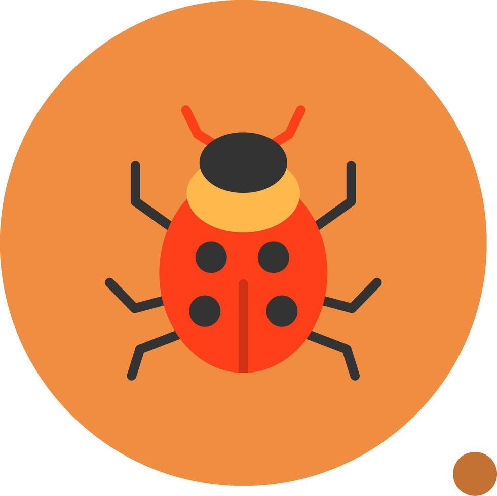 Ladybug Flat Shadow Icon vector