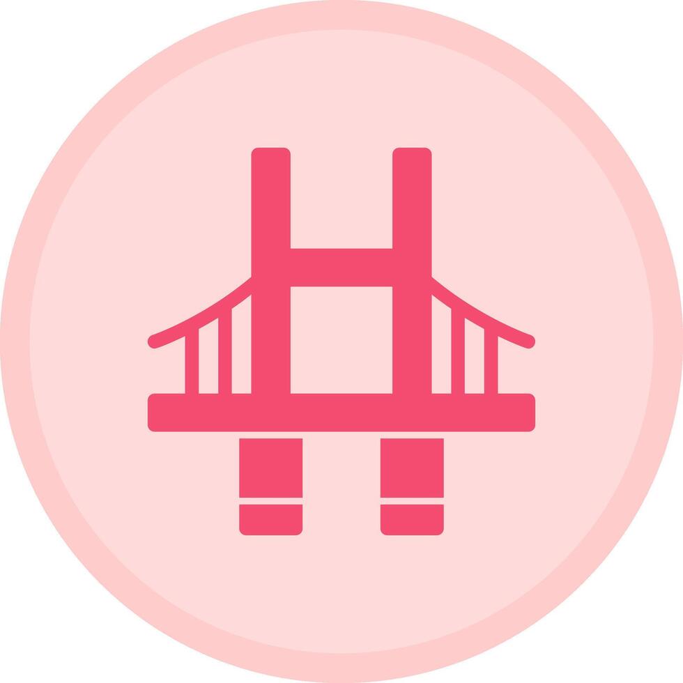 Bridge Multicolor Circle Icon vector