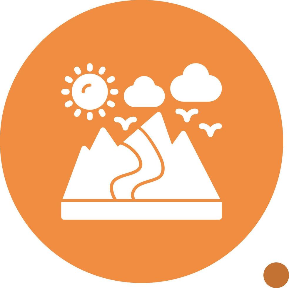 Valley Glyph Shadow Icon vector