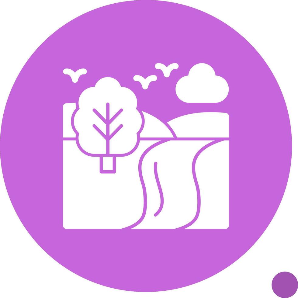 Trail Glyph Shadow Icon vector