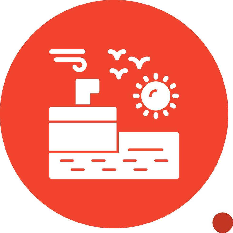 Quay Glyph Shadow Icon vector