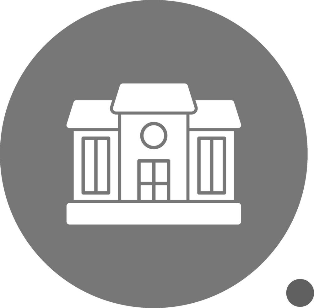 Mansion Glyph Shadow Icon vector