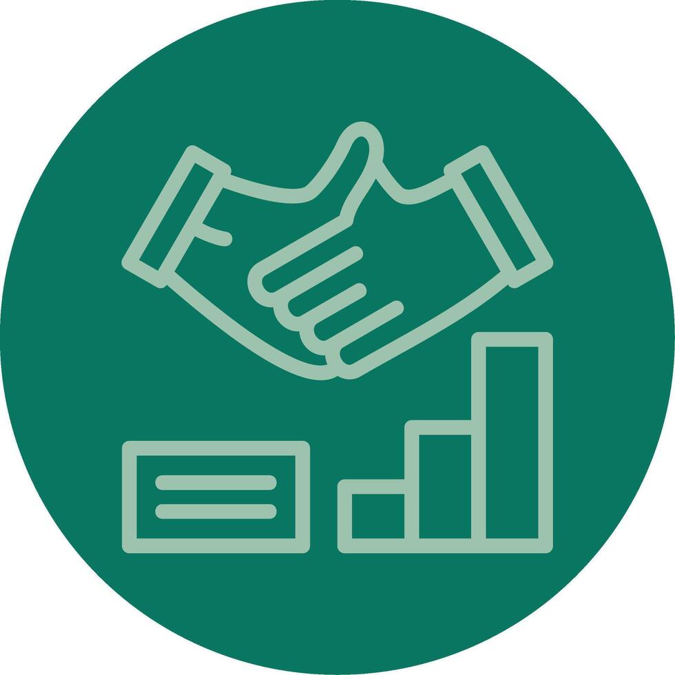 Handshake Line Multi color Icon vector