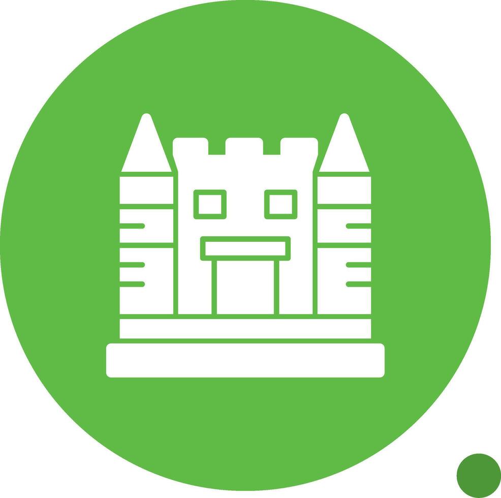 castillo glifo sombra icono vector