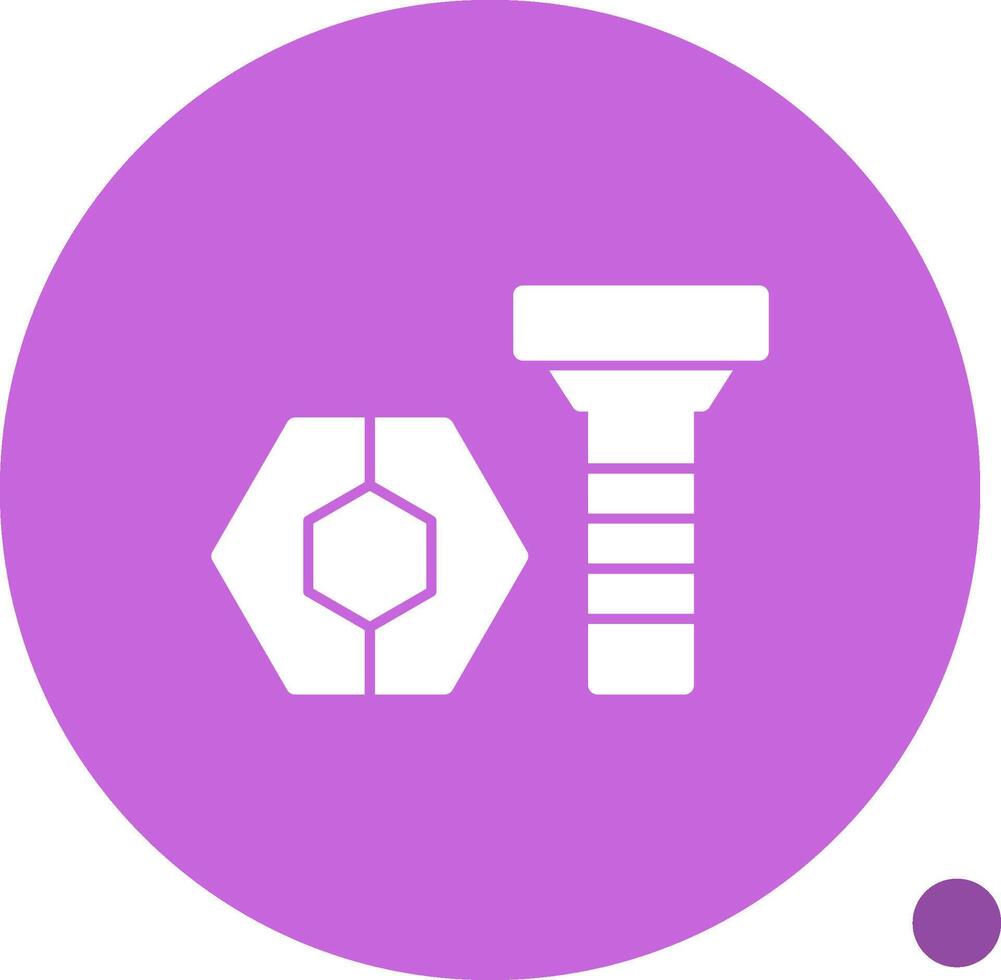 Nut and Bolt Glyph Shadow Icon vector
