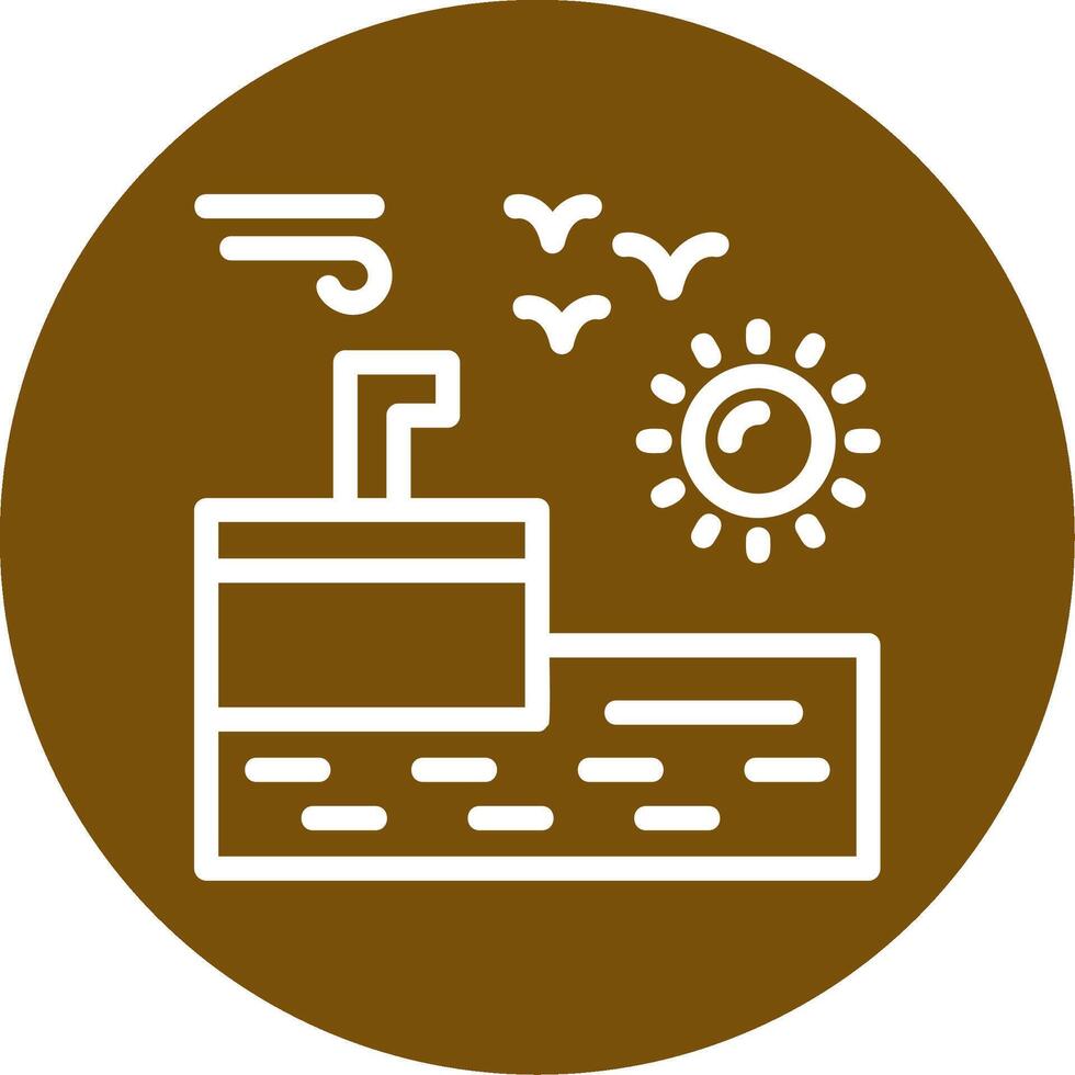 Quay Outline Circle Icon vector
