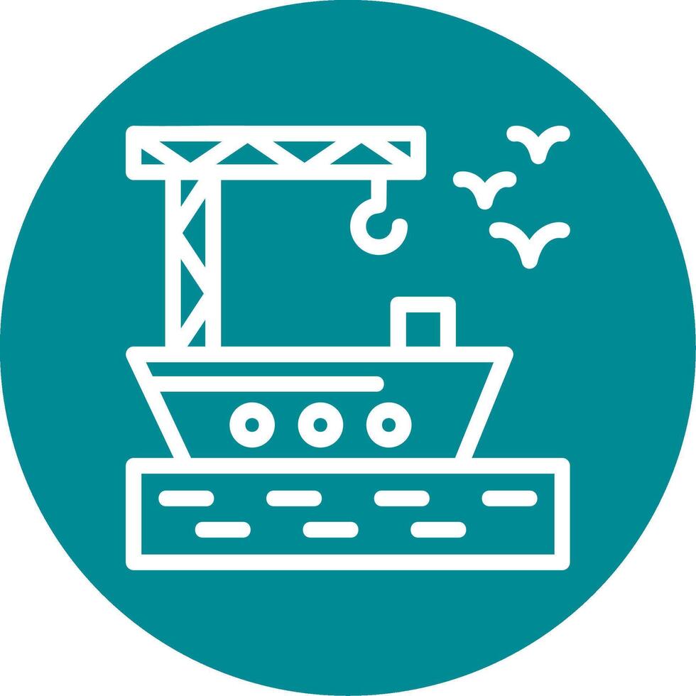 Port Outline Circle Icon vector