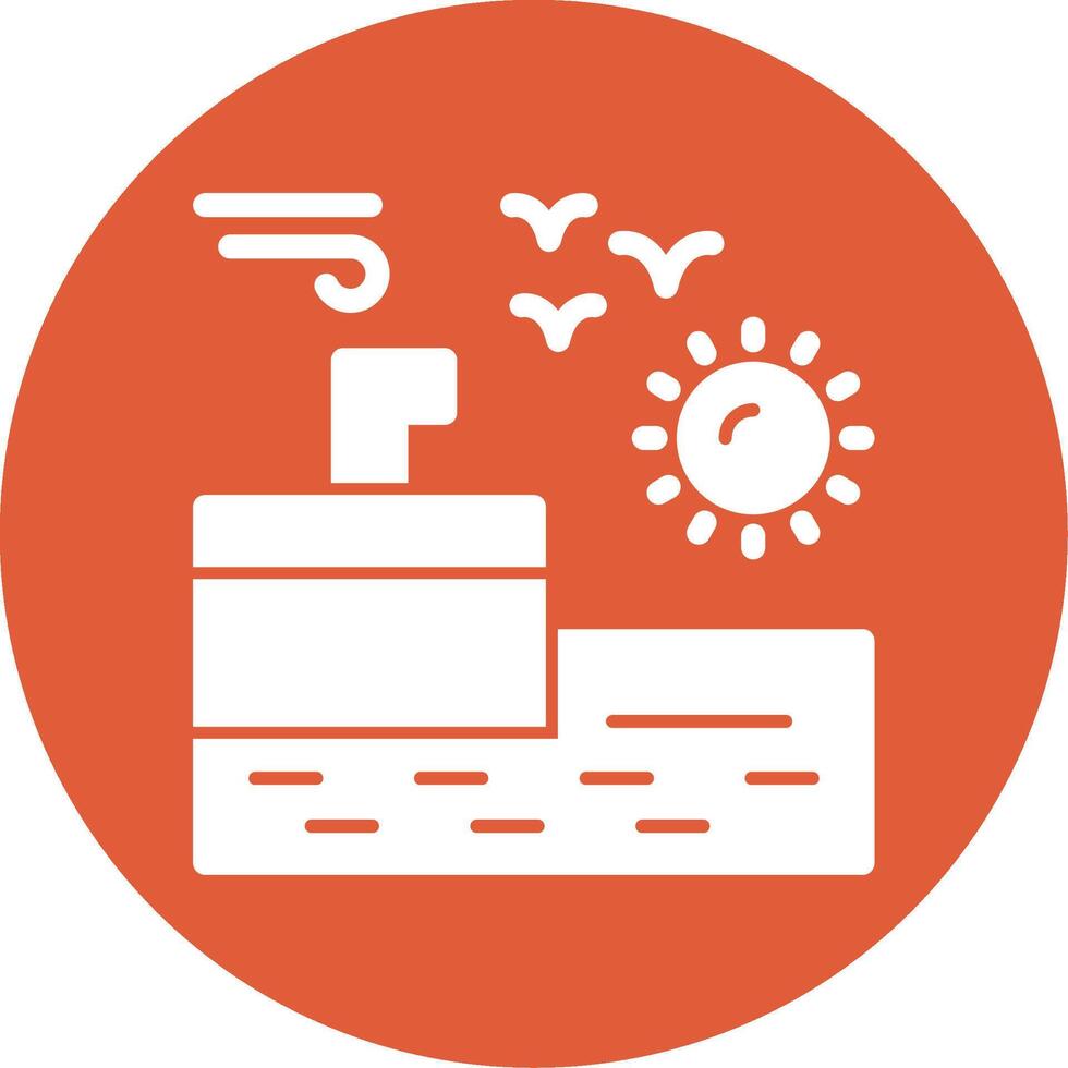Quay Glyph Circle Icon vector