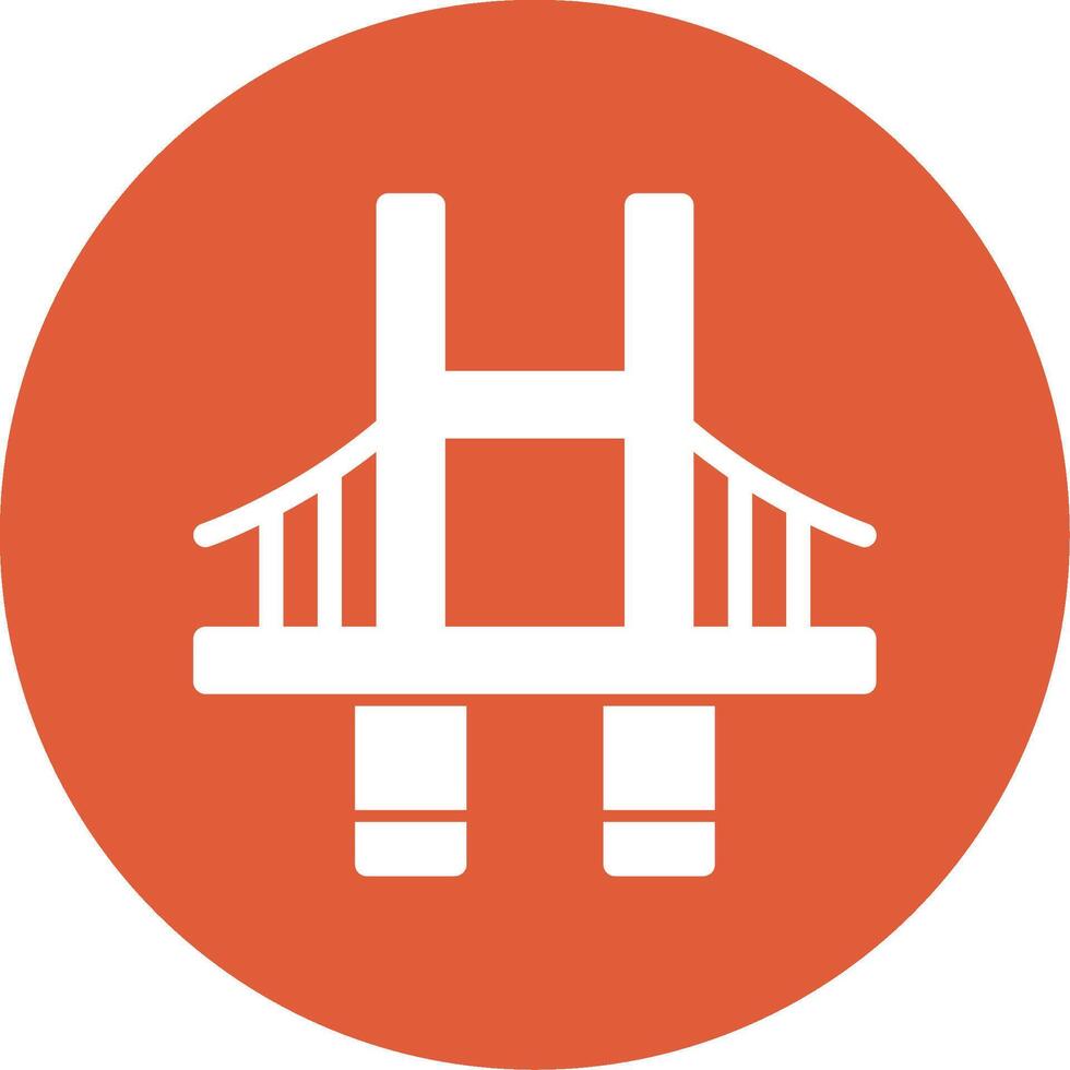 Bridge Glyph Circle Icon vector