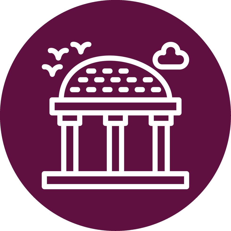 Esplanade Outline Circle Icon vector