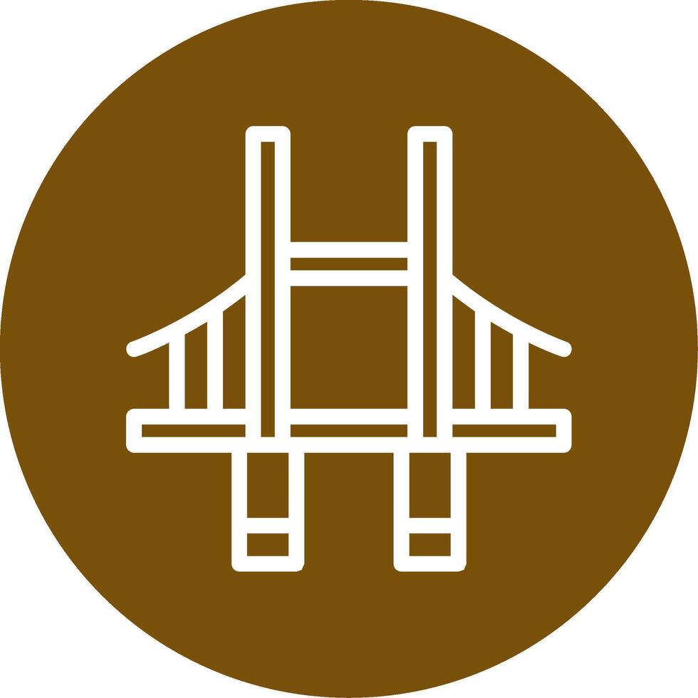 Bridge Outline Circle Icon vector