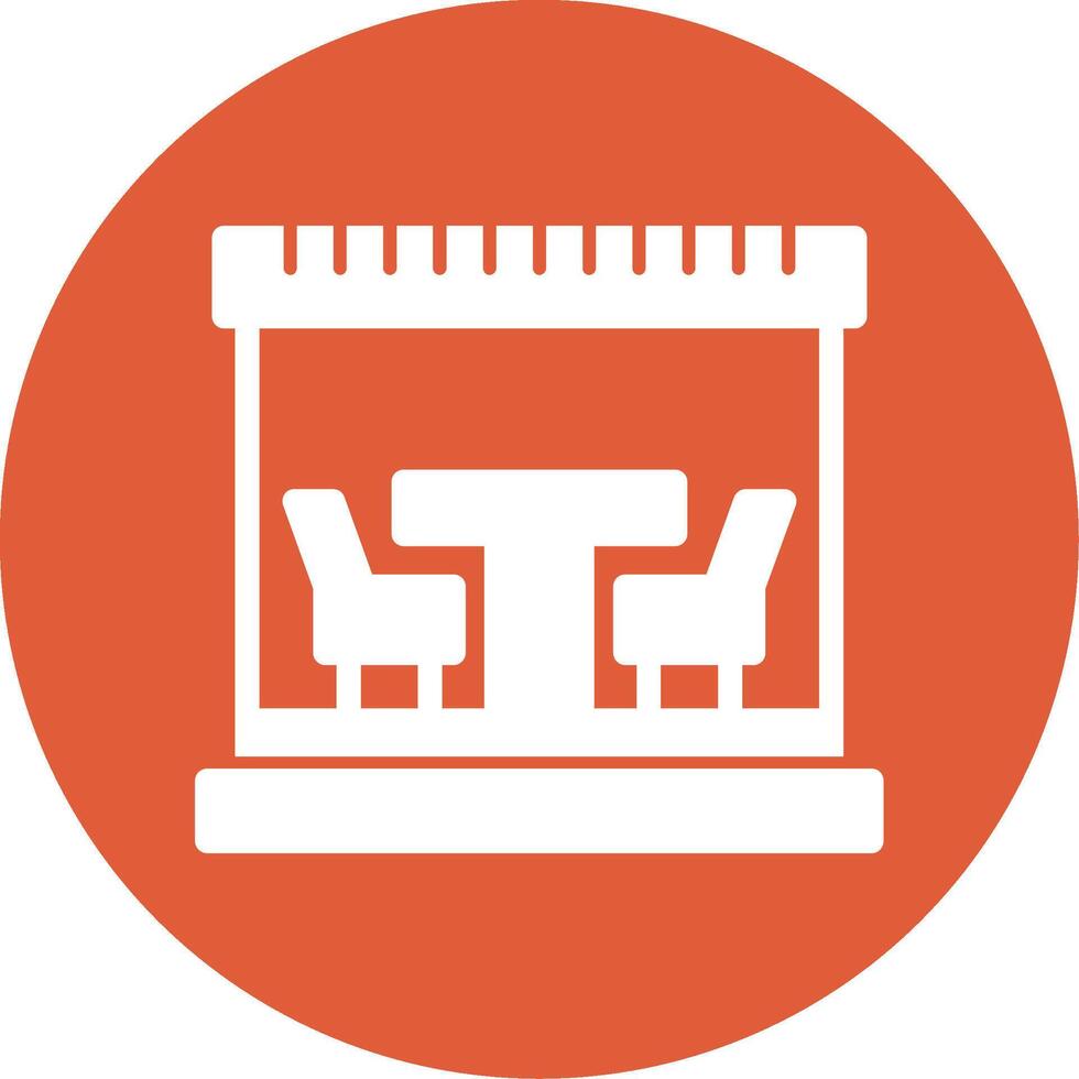 Terrace Glyph Circle Icon vector