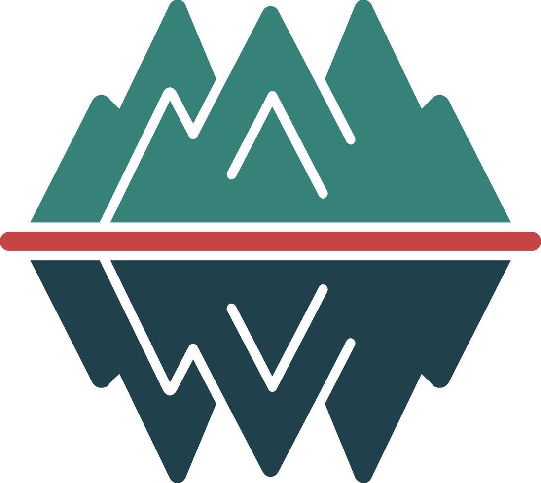 Glacier Glyph Multi Color Icon vector