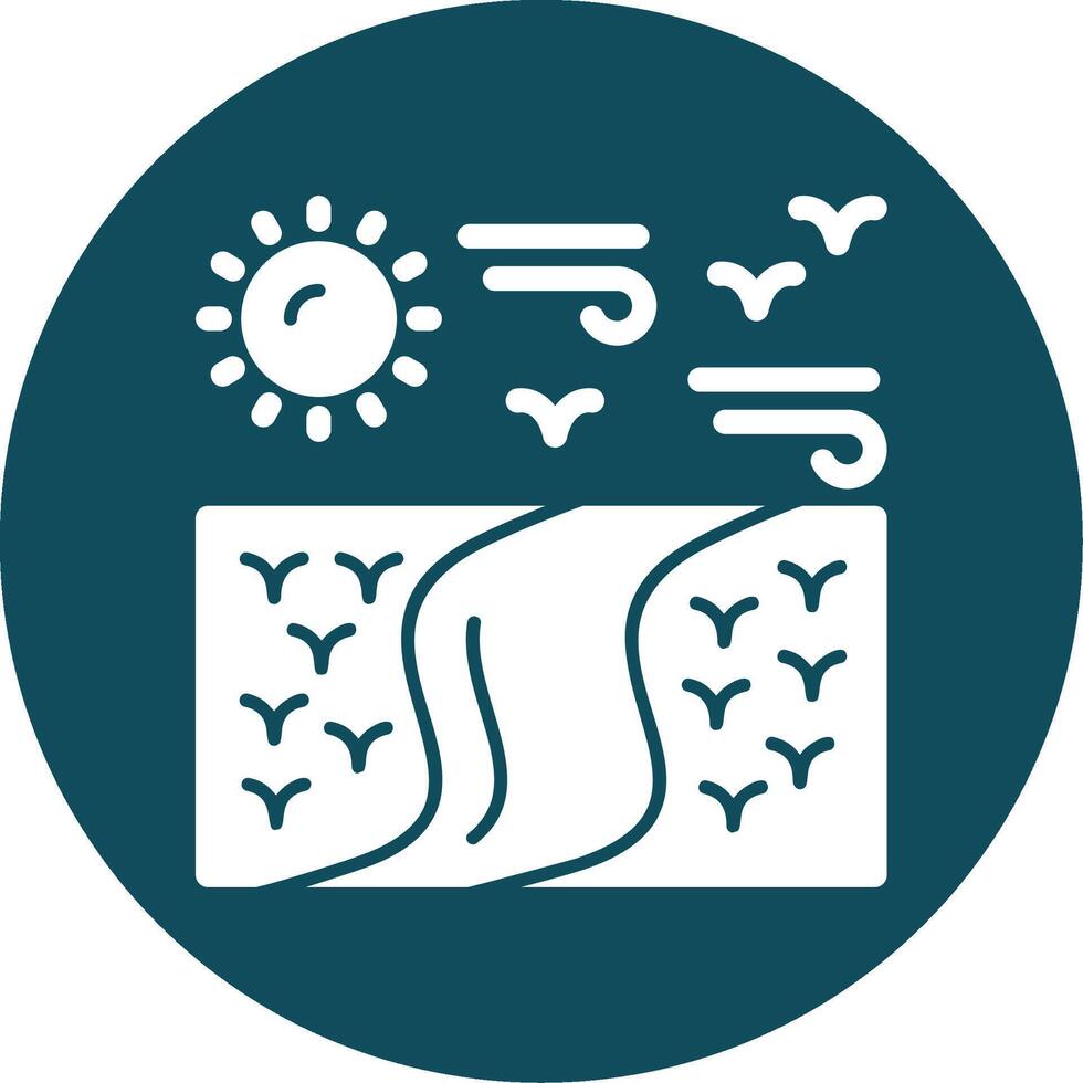 Marsh Glyph Circle Icon vector