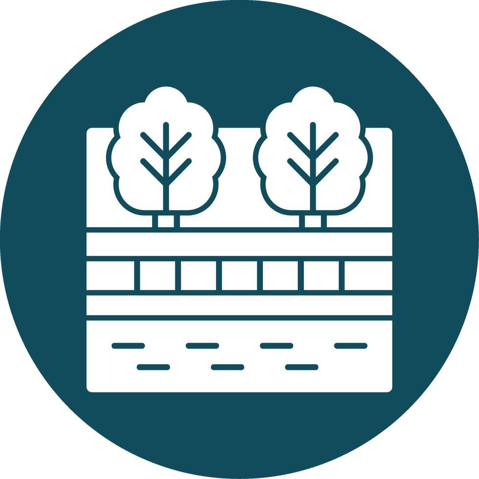 Promenade Glyph Circle Icon vector
