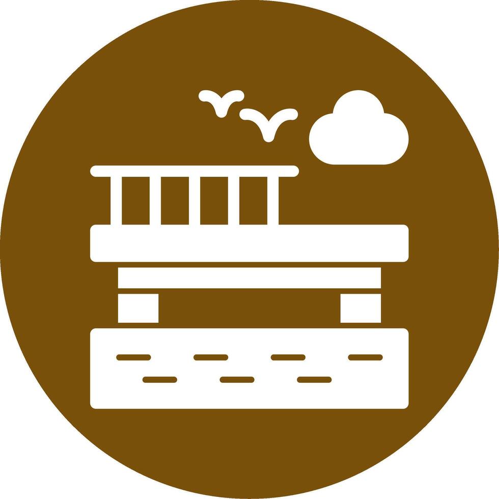 Wharf Glyph Circle Icon vector