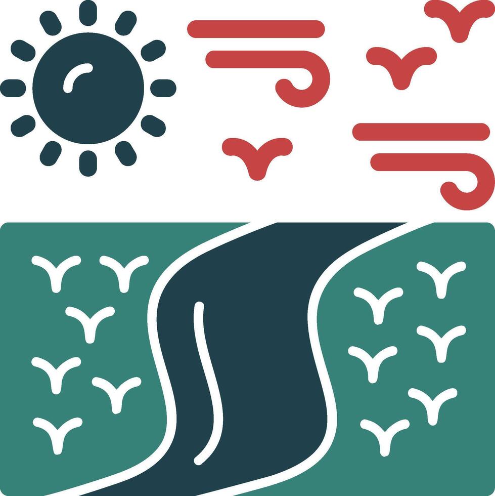Marsh Glyph Multi Color Icon vector