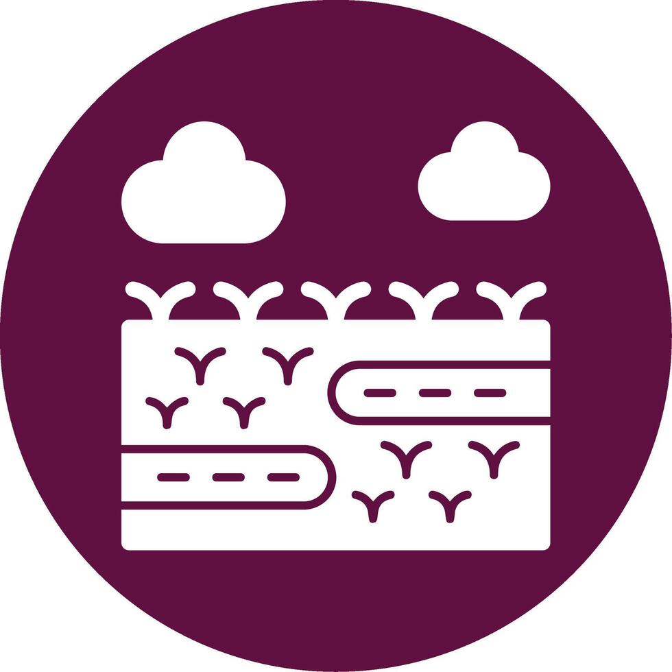 Wetland Glyph Circle Icon vector