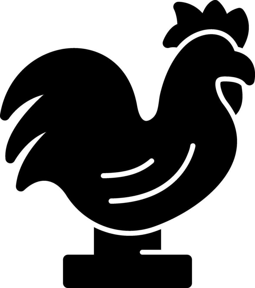 Rooster Figurine Glyph Icon vector