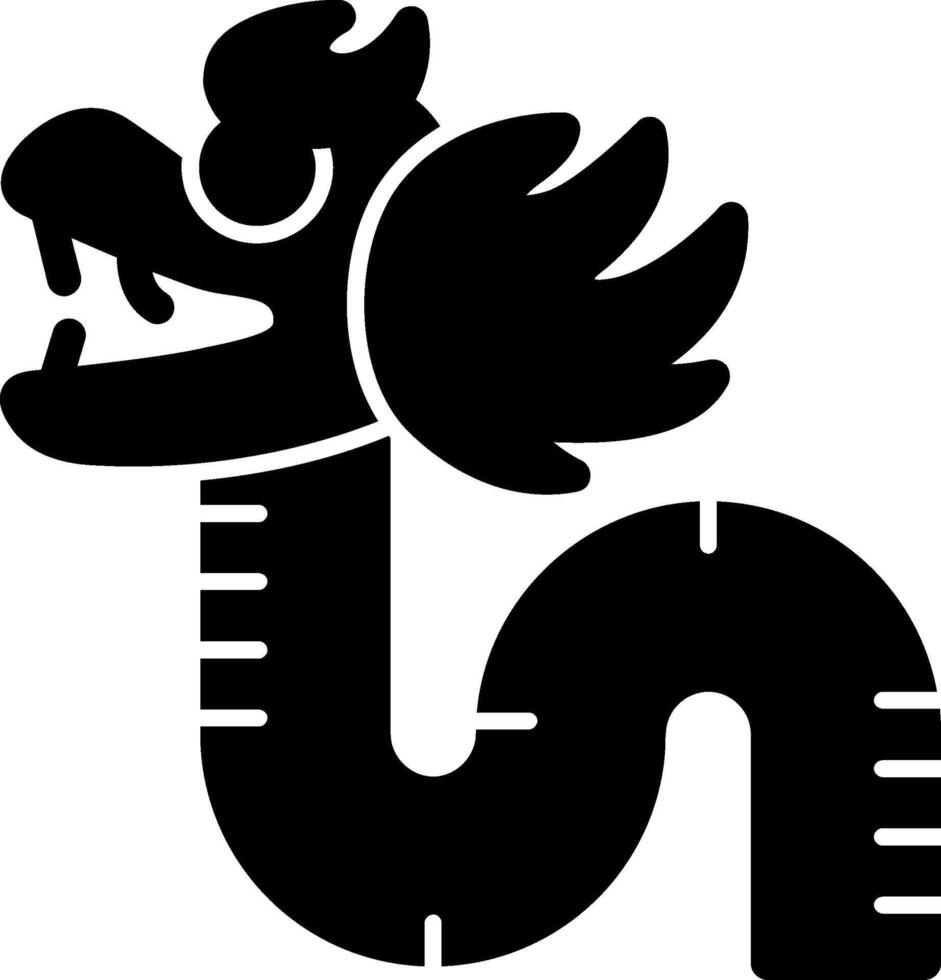 Dragon Dance Glyph Icon vector