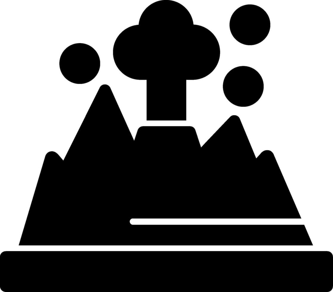 Volcano Glyph Icon vector