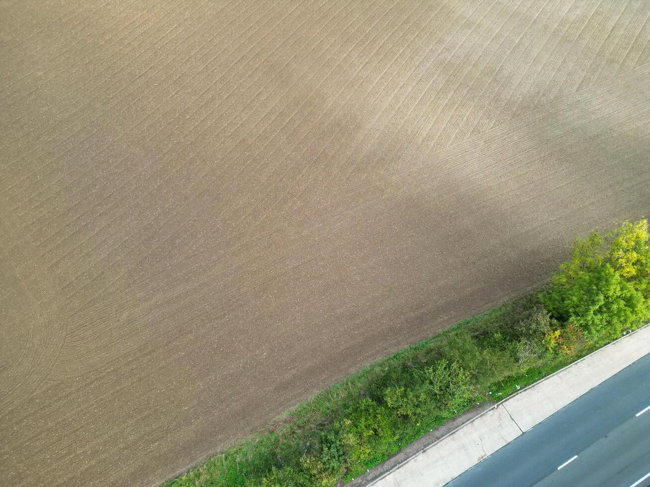 High Angle View of British Countryside Landscape at Hitchin City of England UK photo