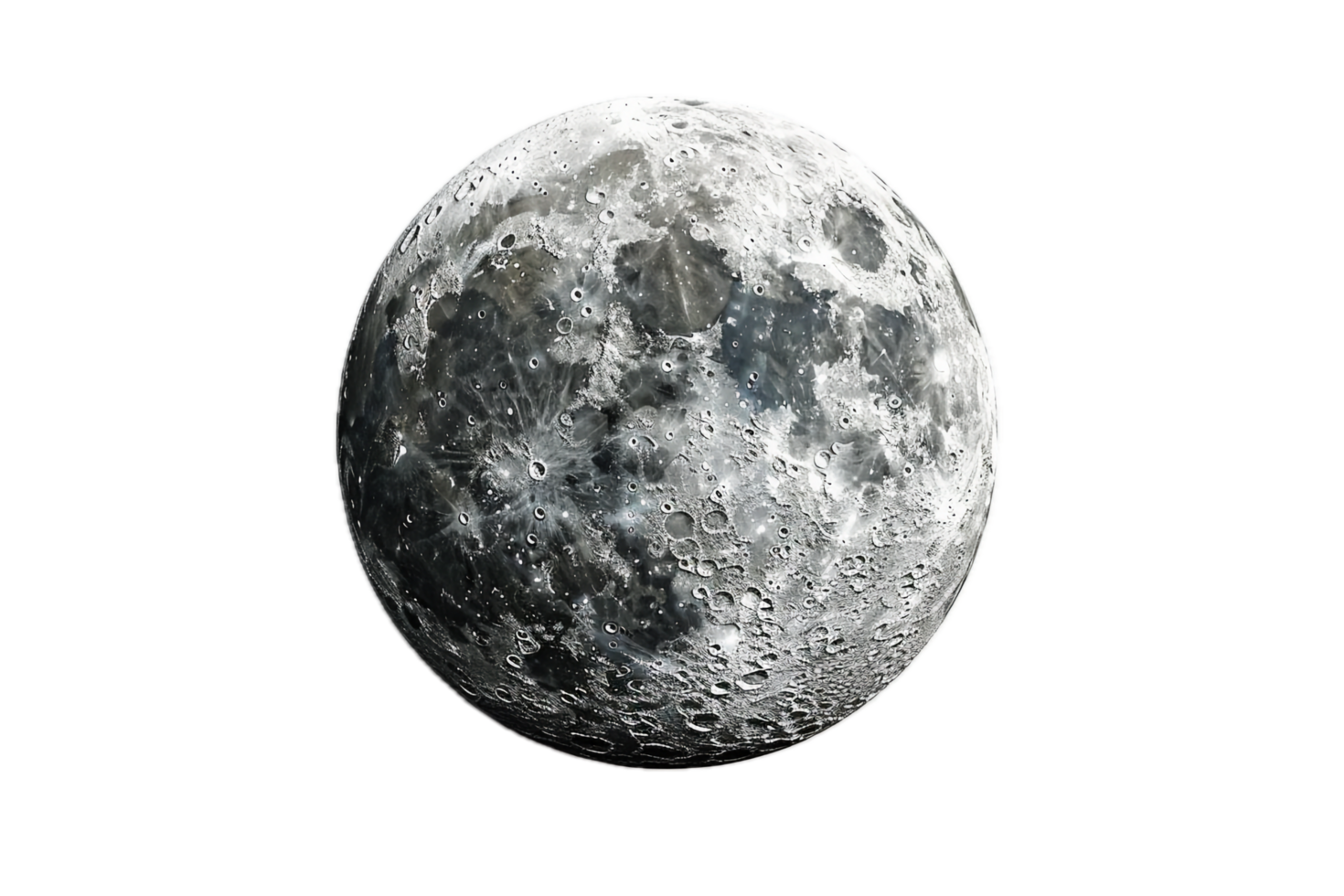 AI generated High-Contrast Monochrome Image of the Moon png