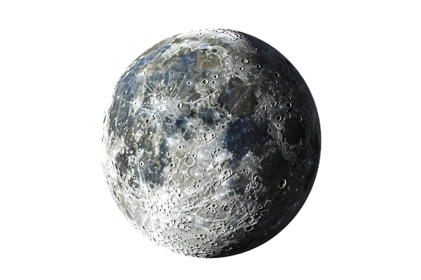 AI generated High-Contrast Monochrome Image of the Moon png