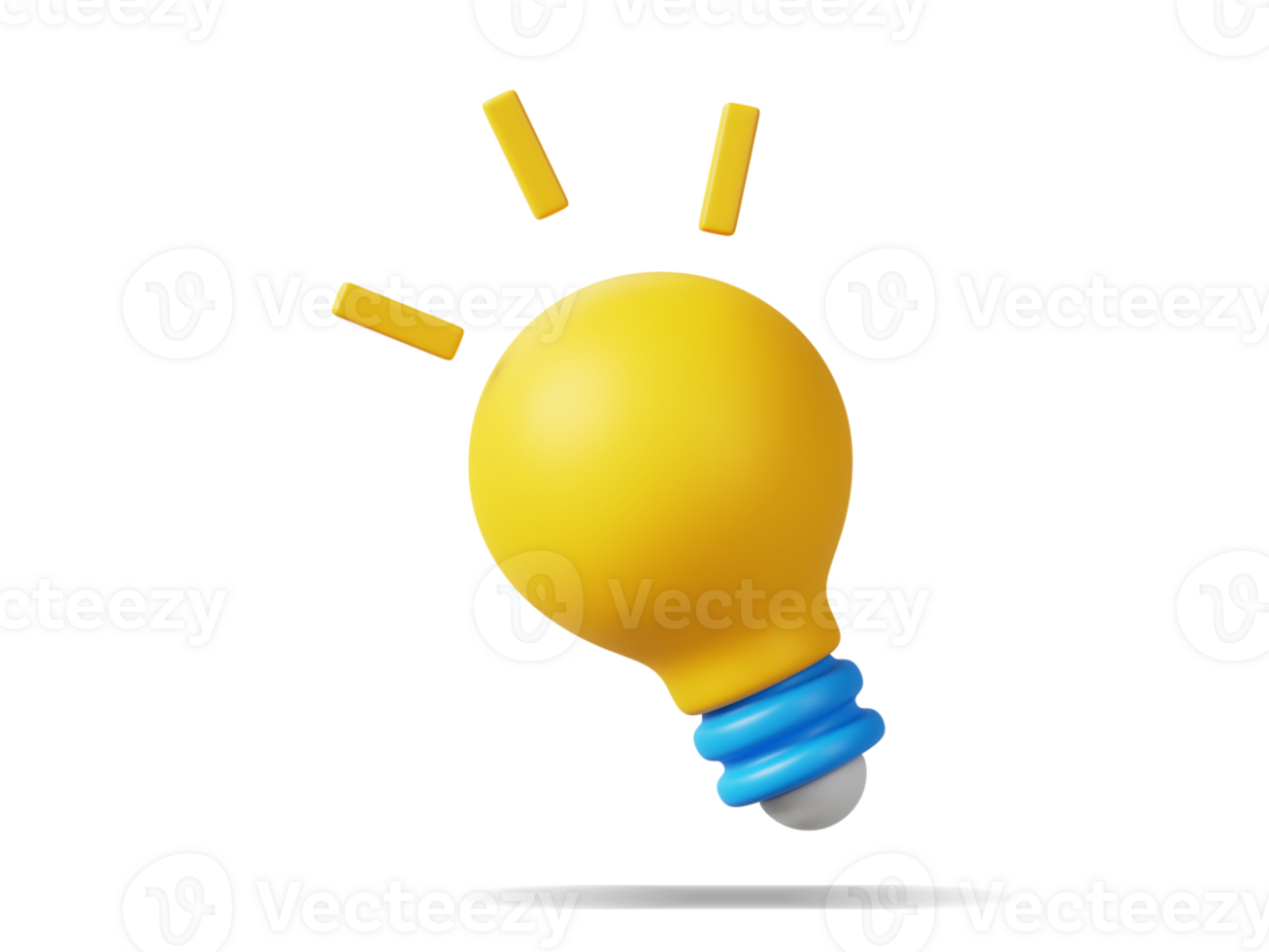 3D Render 3d light Bulb Realistic png