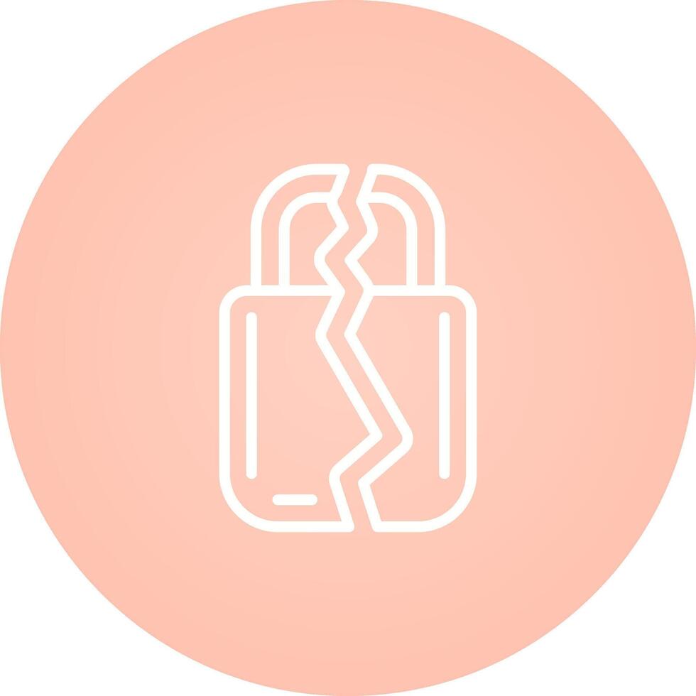 Brocken Padlock Vector Icon