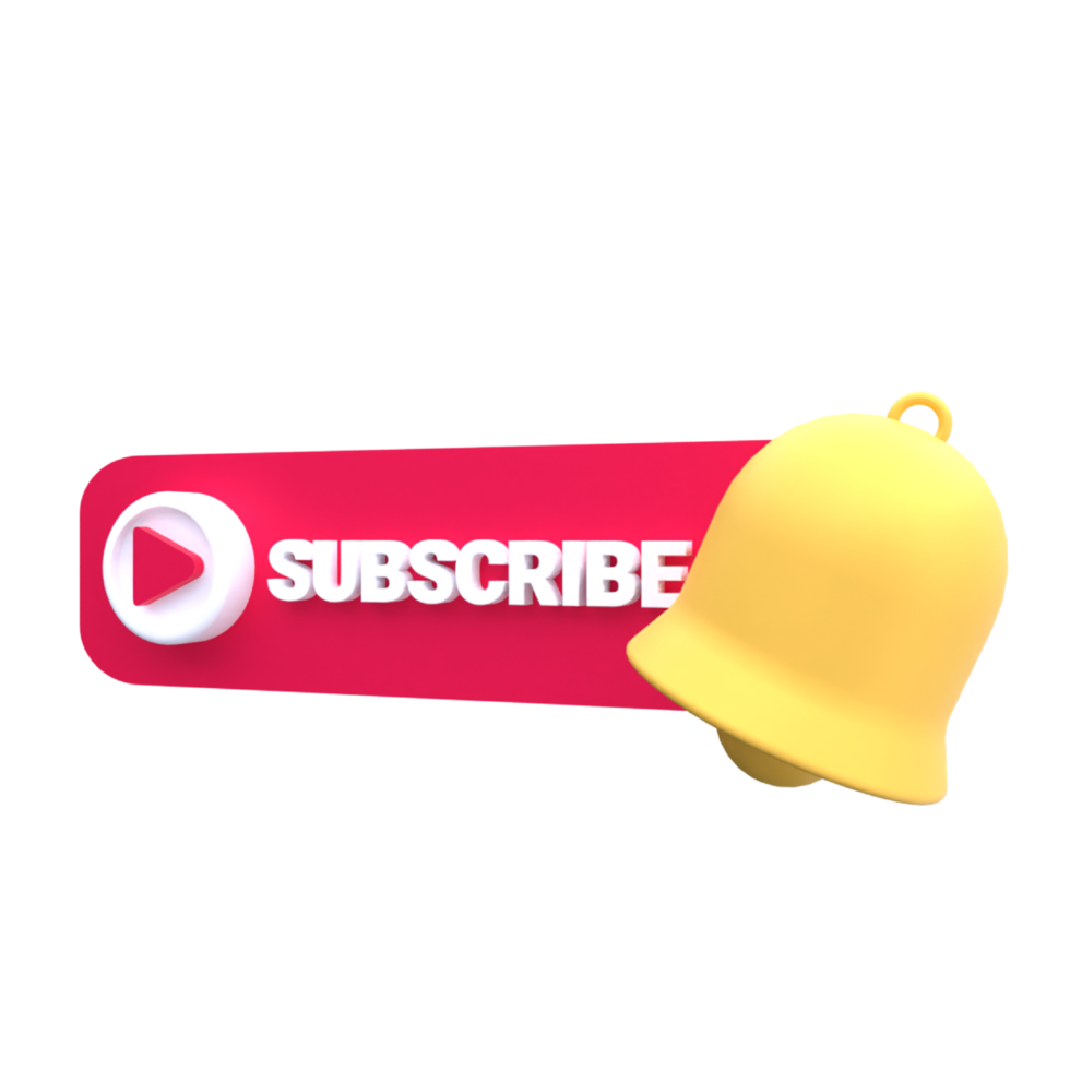 Unique Reb button subscribe 3D rendering icon illustration simple.Realistic illustration. png