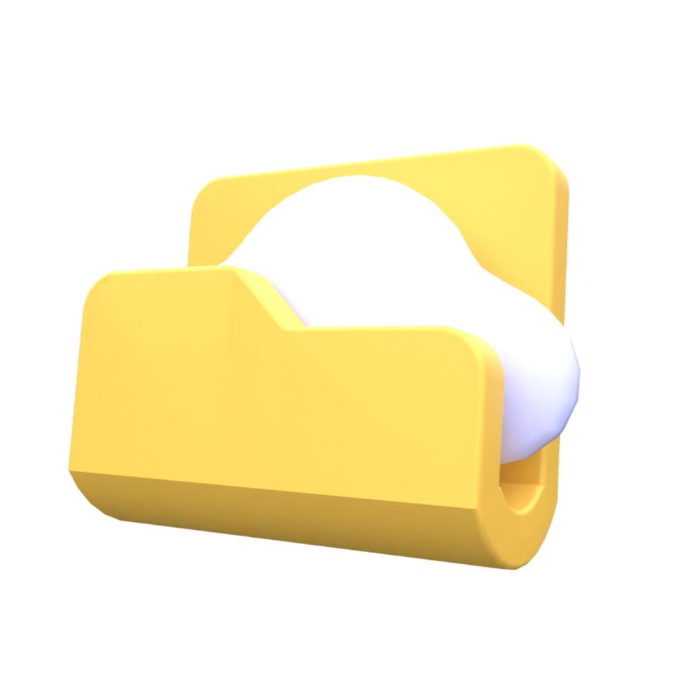 Unique Cloud storage digital file organization 3D rendering icon illustration simple.Realistic illustration. png