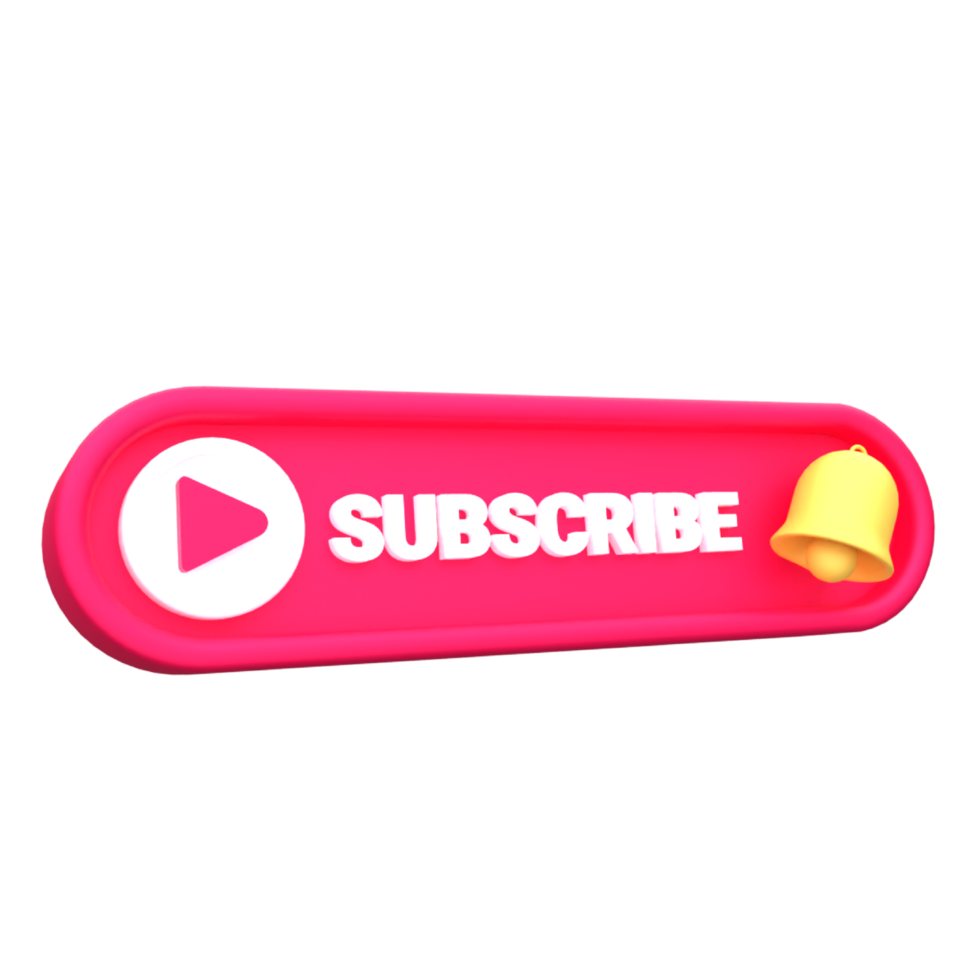 Unique Reb button subscribe 3D rendering icon illustration simple.Realistic illustration. png