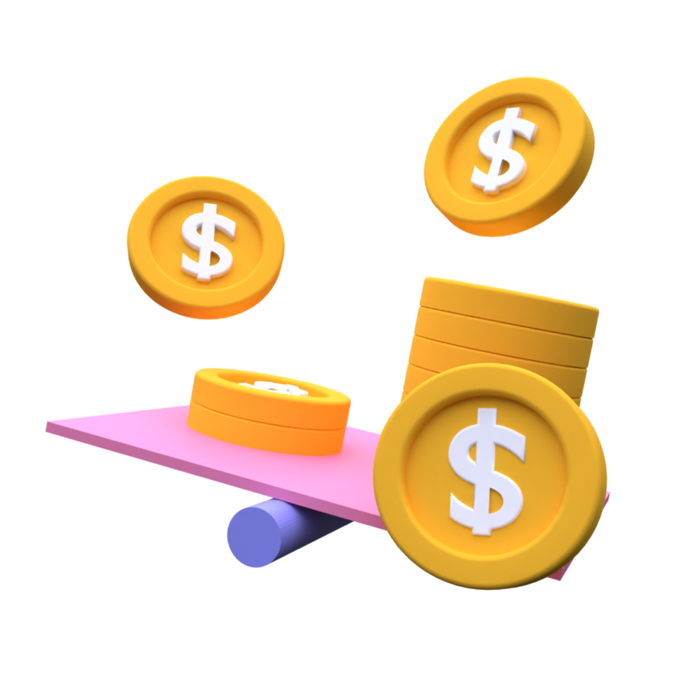 einzigartig minimal Münzen Stapel Dollar 3d Rendern Symbol Illustration einfach.realistisch Illustration. png