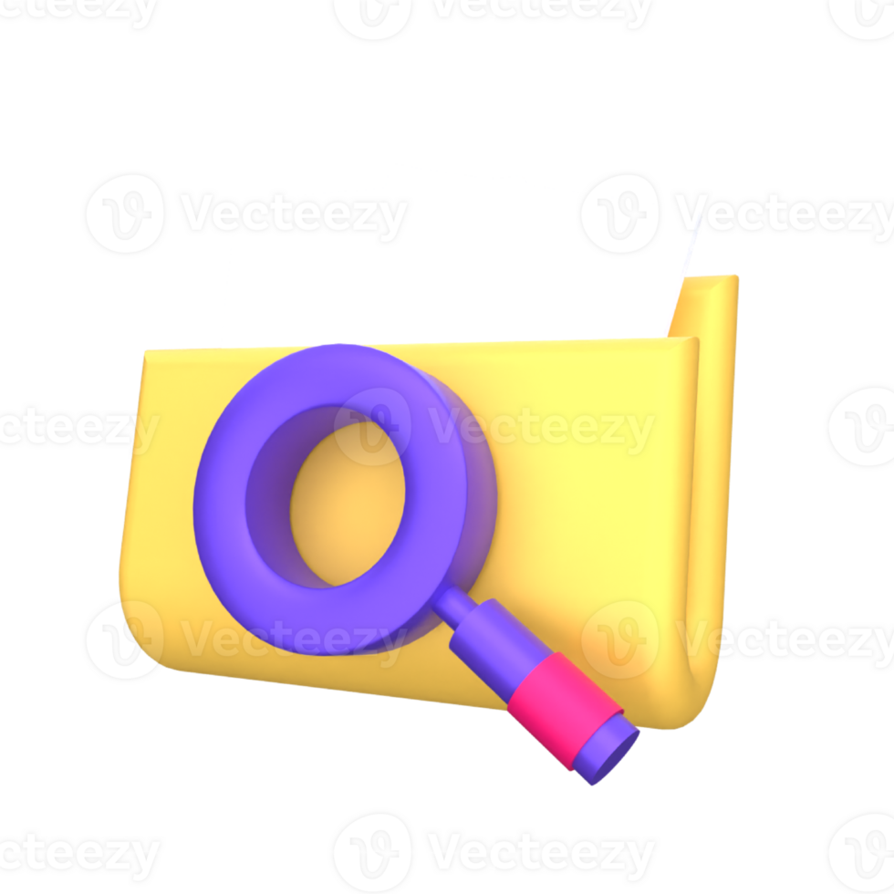 Unique Folder search 3D rendering icon illustration simple.Realistic  illustration. png