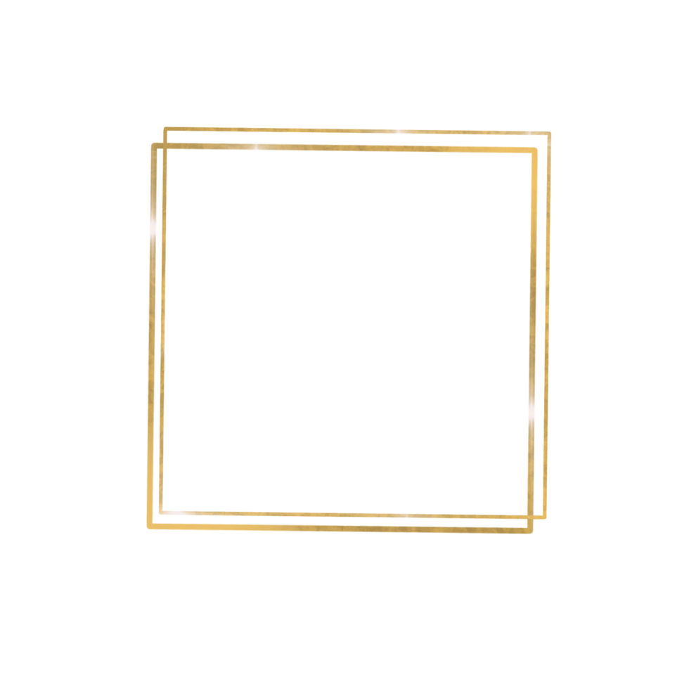 Gold Square Double Border png