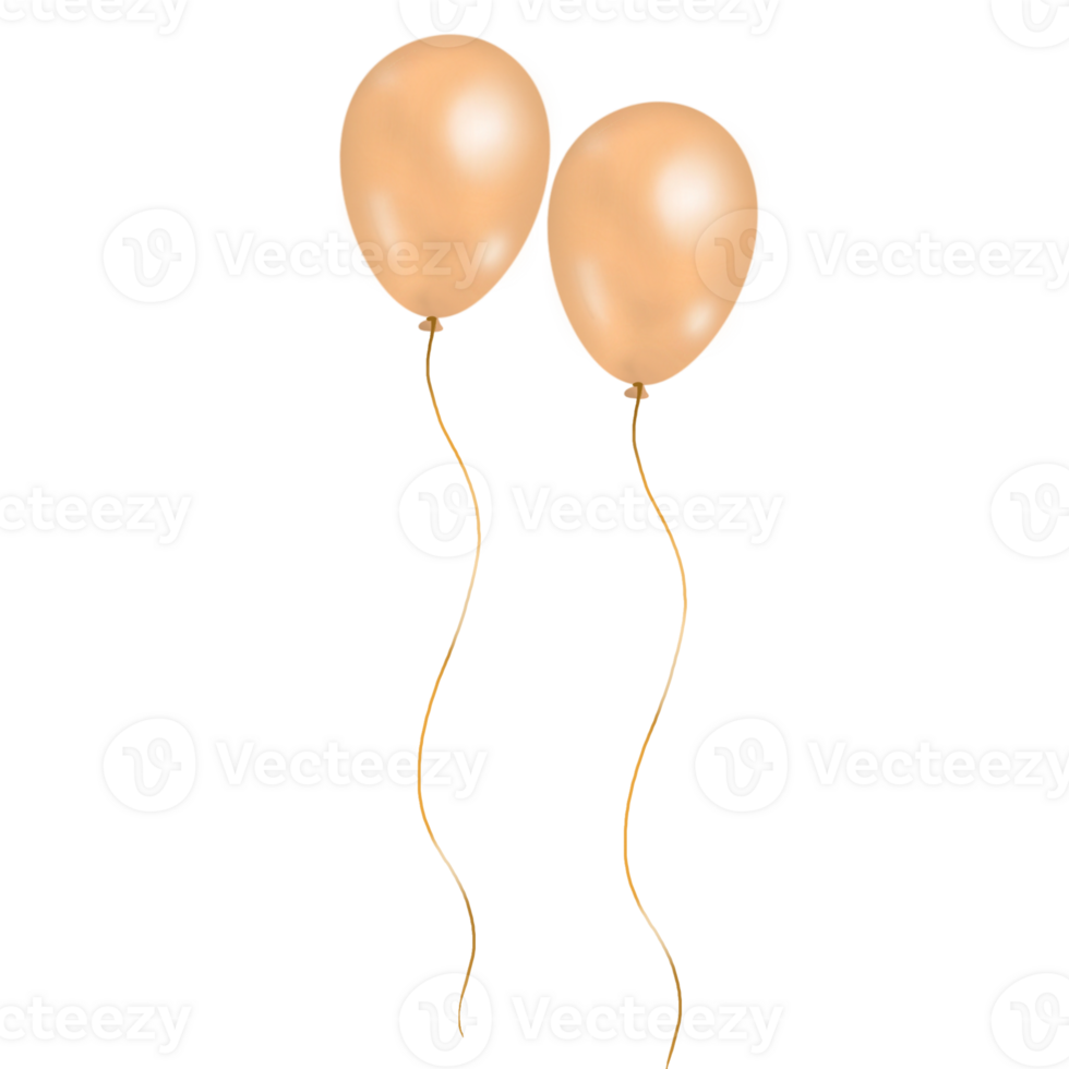 zwei Pfirsich Orange Luftballons png