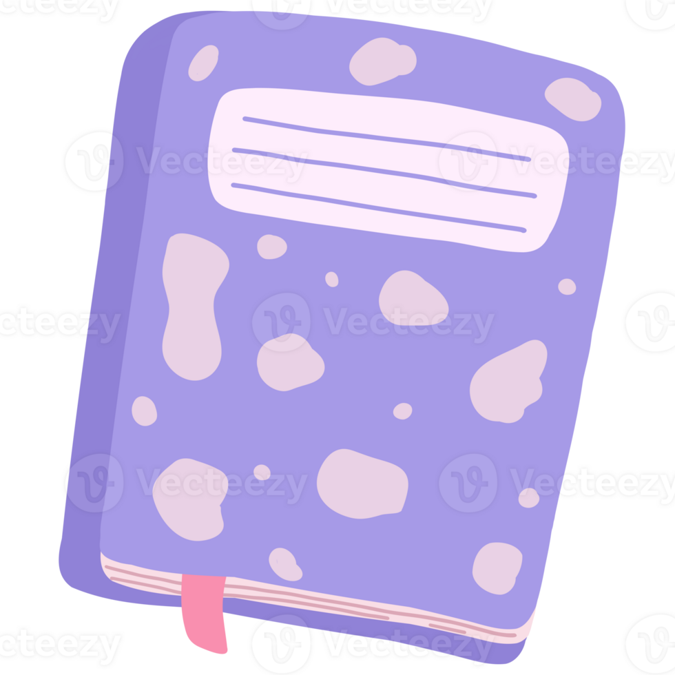 Purple notebook illustration png