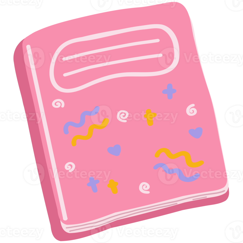 Pink notebook illustration png