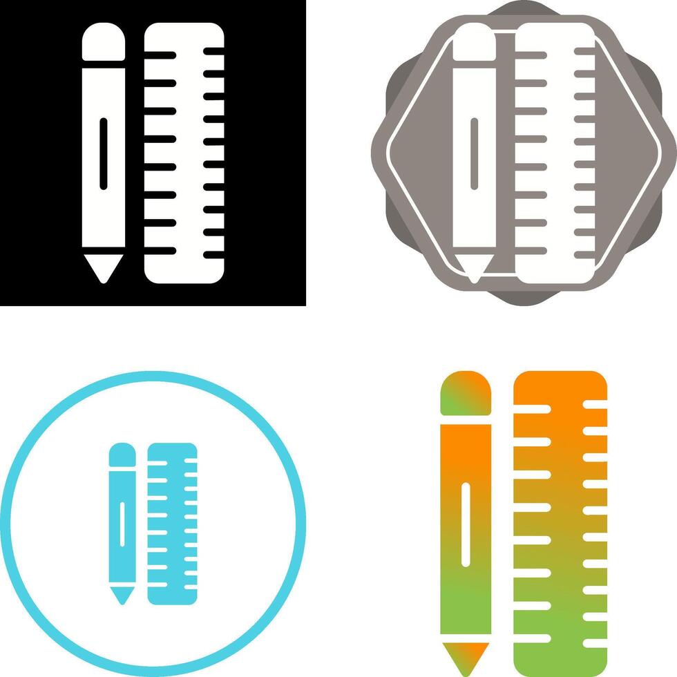 lápiz con regla vector icono