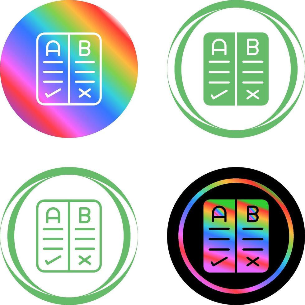 Pros And Cons Vector Icon