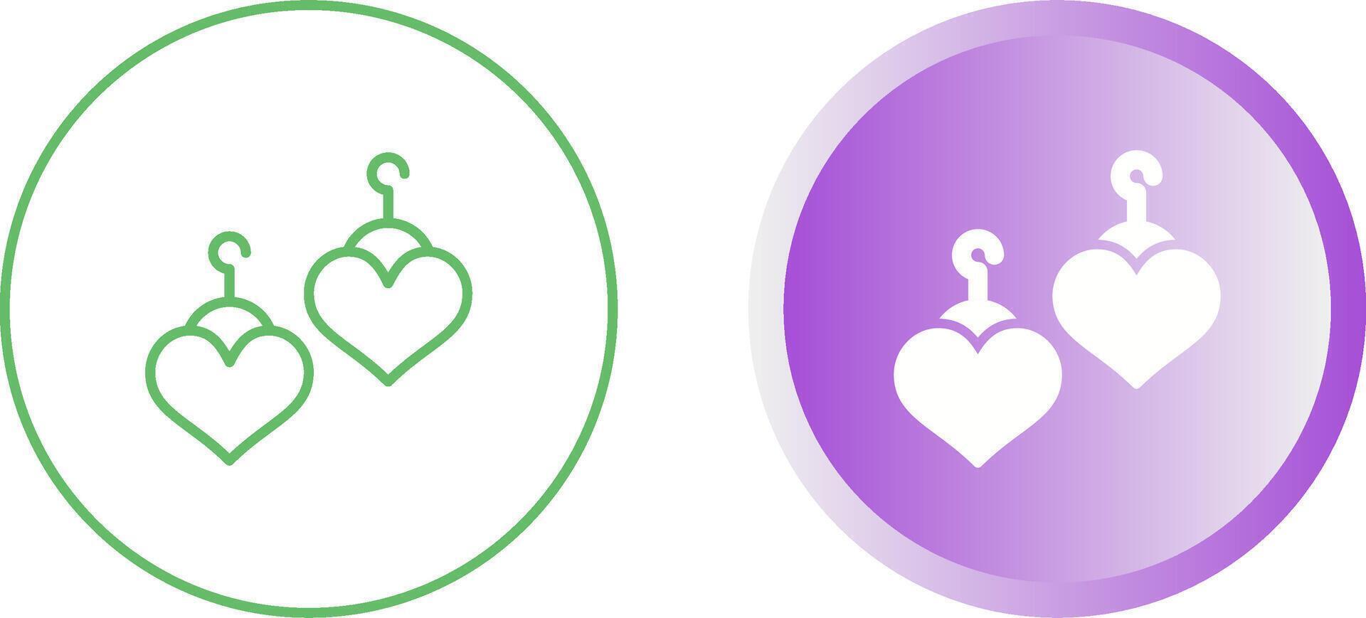 Heart Shaped Earrings Vector Icon