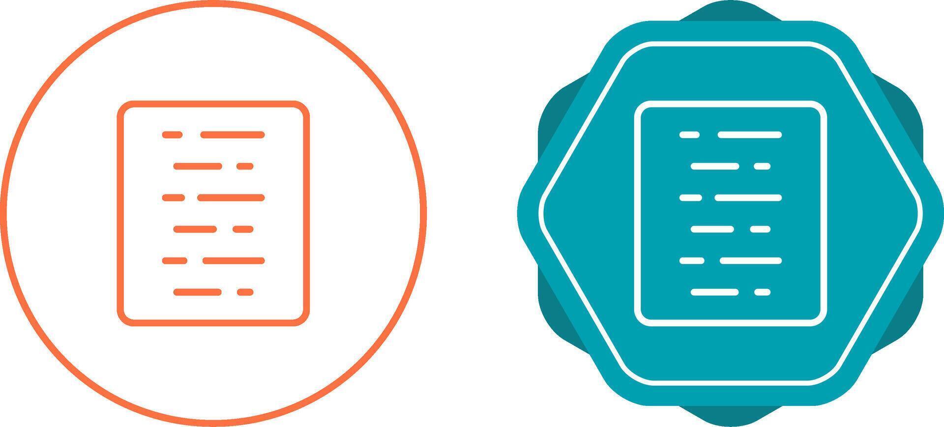 Document Align Center Vector Icon