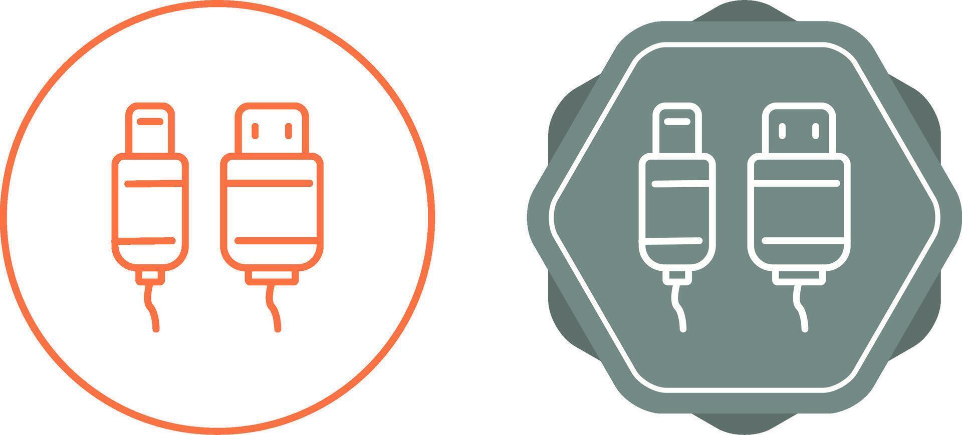 icono de vector de cable usb